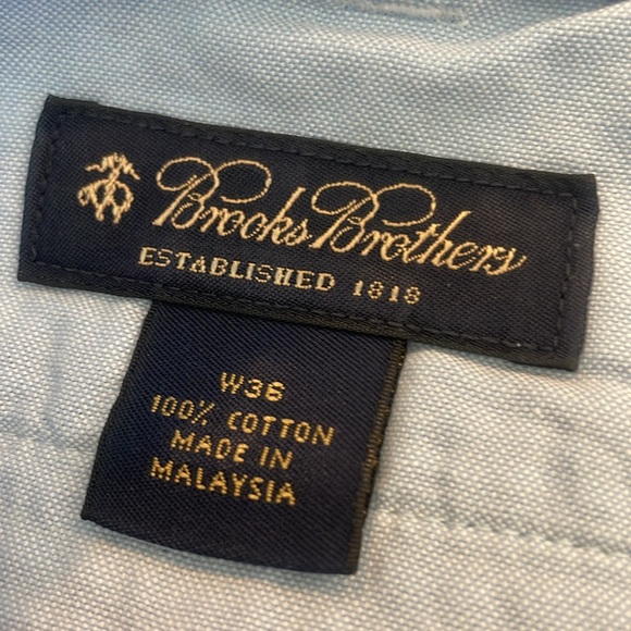 Brooks Brothers Seersucker Bermuda Shorts Mens 36  Blue + White Striped - Picture 3 of 4